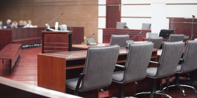 Empty council meeting room