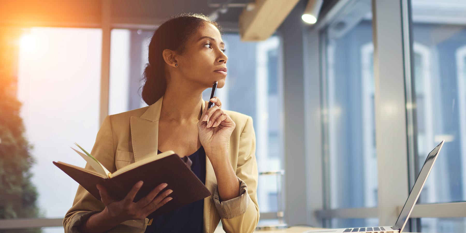 Photo of a woman thinking