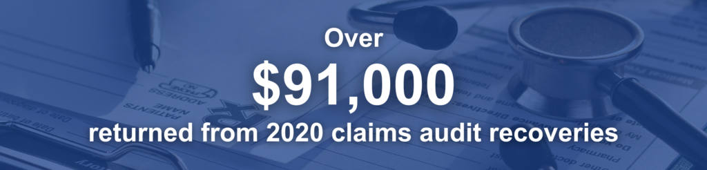 Over $91,000 returned from 2020 claims audit recoveries